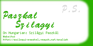 paszkal szilagyi business card